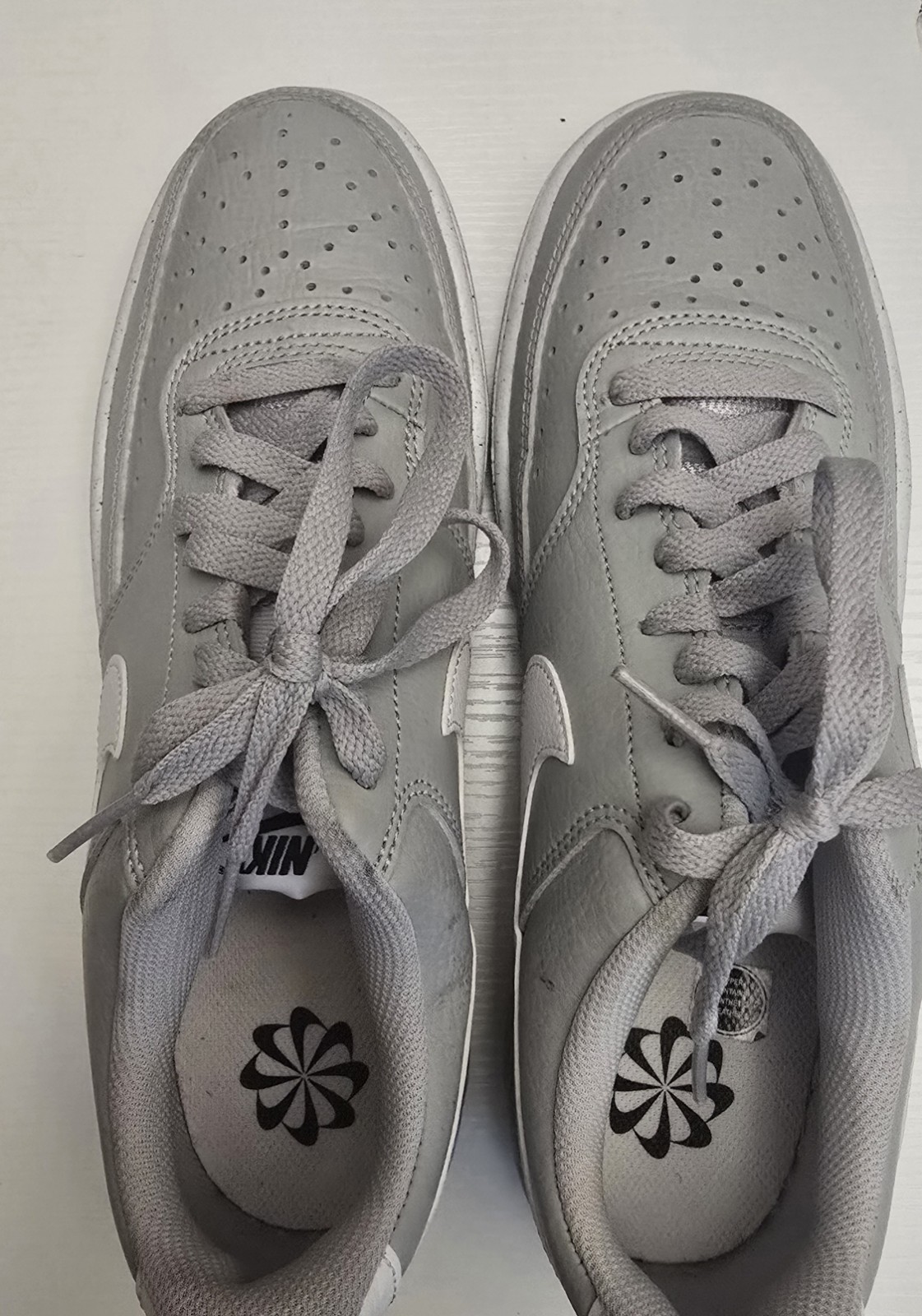 Nike Court Vision Men’s Low Top Lace-Up Athletic Sneakers Gray/White