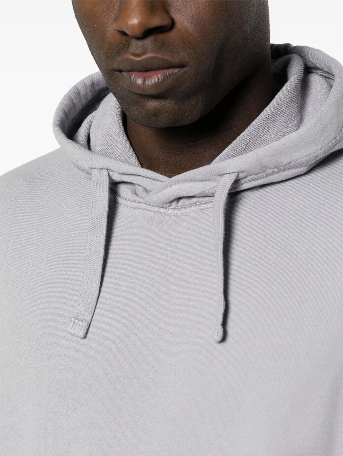 Stone Island Logo Patch Jersey Cotton Hoodie Anthracite Grey