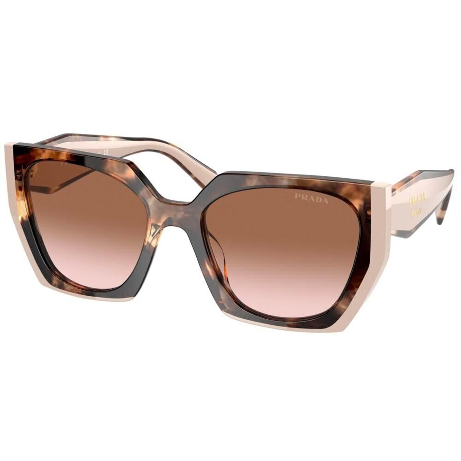 PRADA Cateye PR 15WS 01R0A6 Tortoise Powder Pink Brown Sunglasses AUTHENTIC