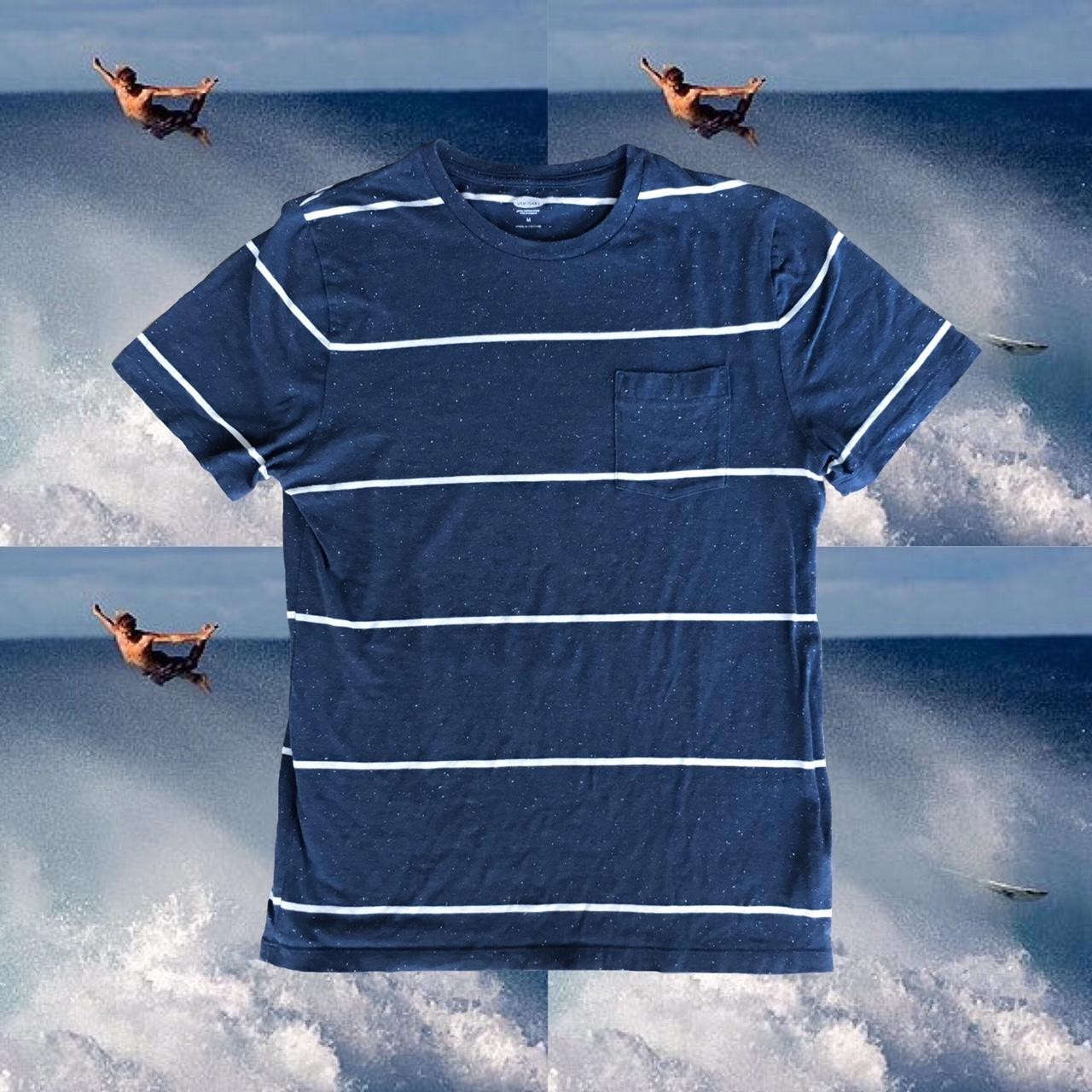 Old Navy Soft-Wash Striped Navy Medium T-Shirt