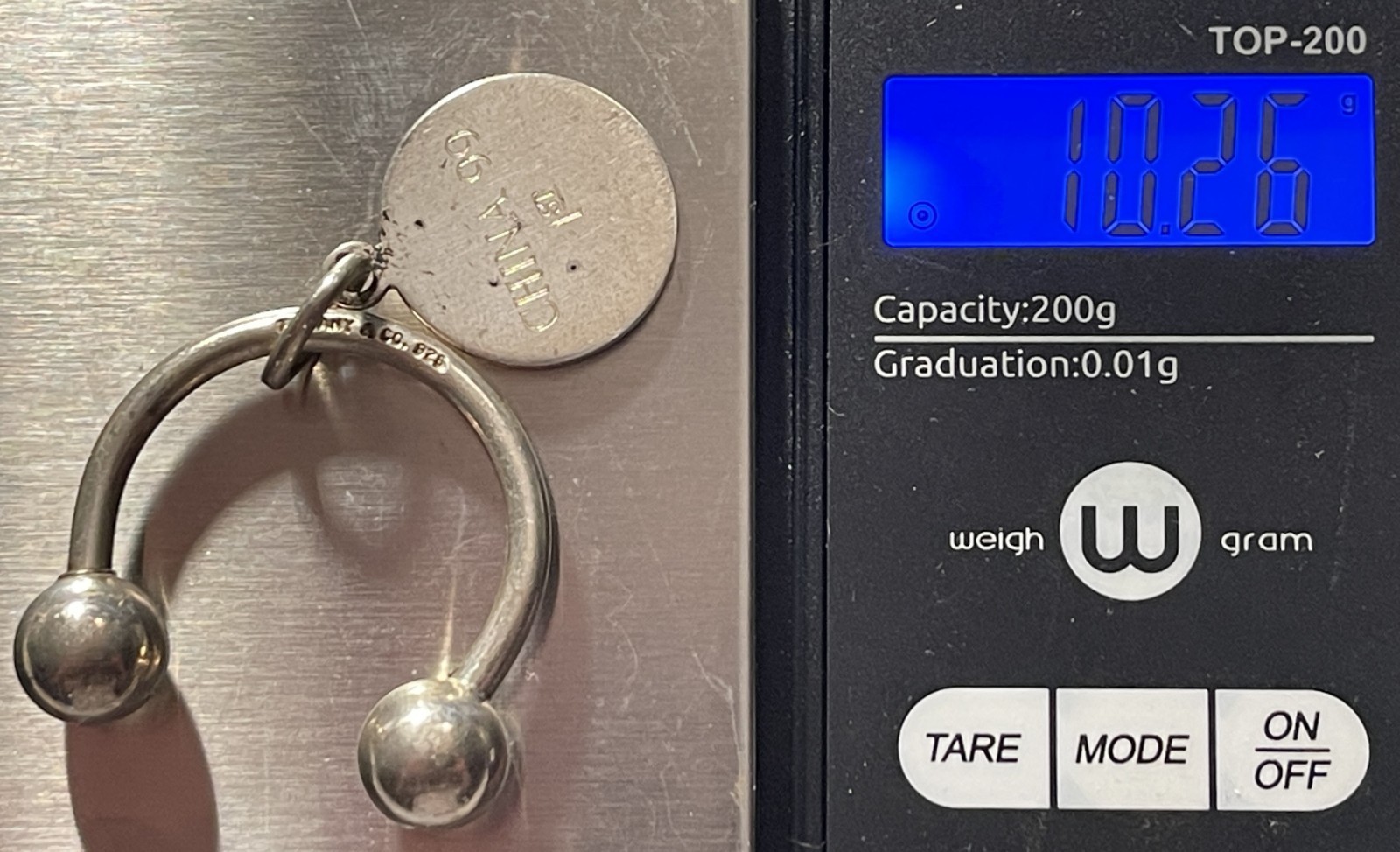 1999 TIFFANY & CO “1ST PLACE” HORSESHOE KEY CHAIN .925 STERLING SILVER 10+ GRAMS