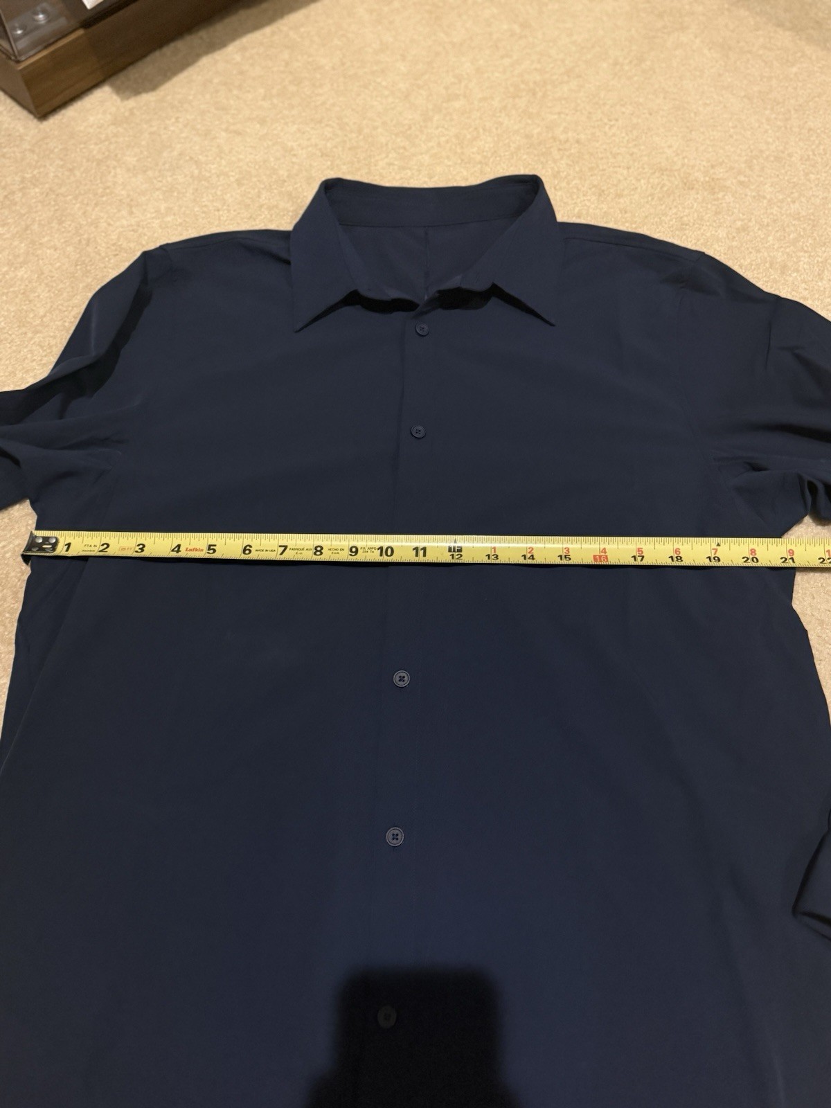 Lululemon Commission Long Sleeve Button Up Collared Shirt Men’s Medium Navy Blue