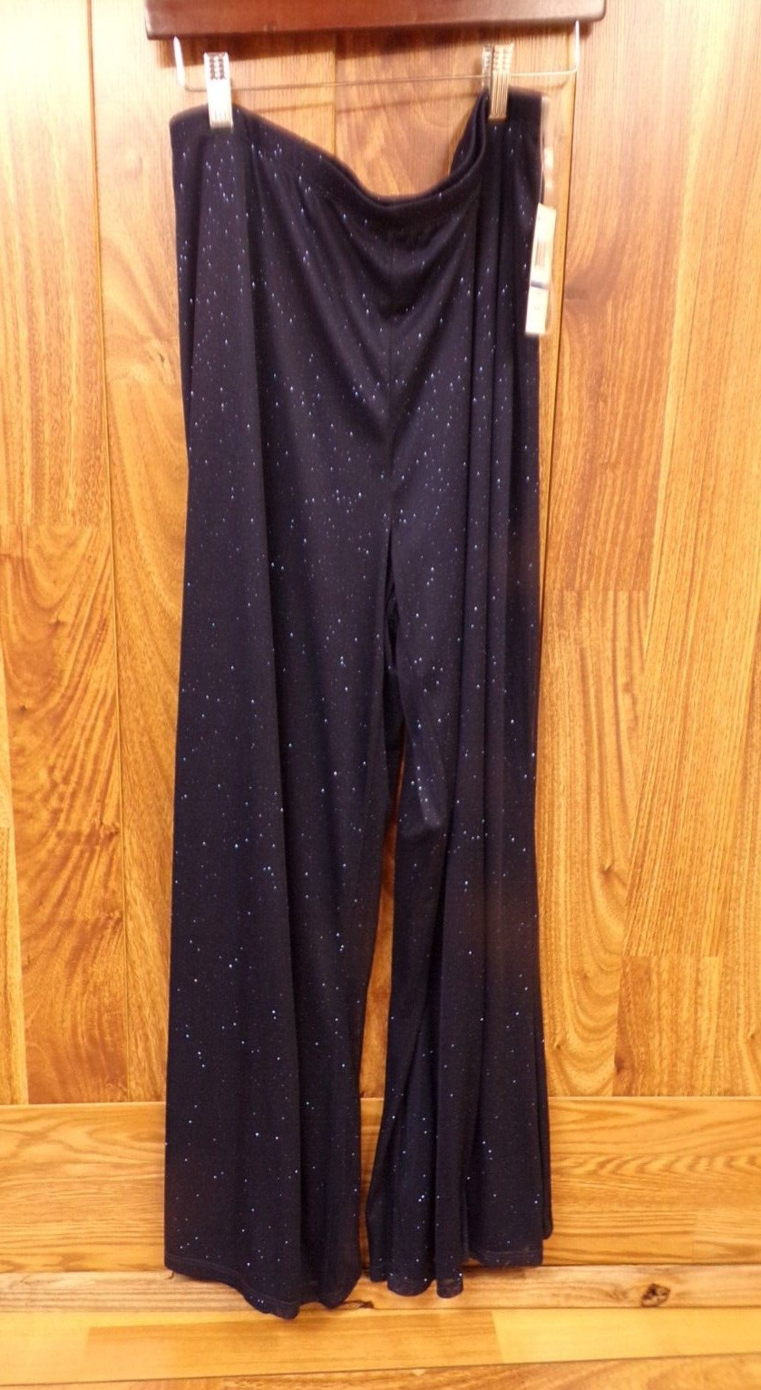 MSK Blue Dressy Flowy Lined High Waist Wide Pants Holiday Sparkly Women’s XL NWT