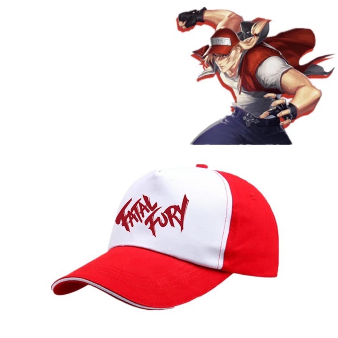 Terry Bogard Cap Adjustable Fatal Fury Embroidered & Braid The King of Fighters