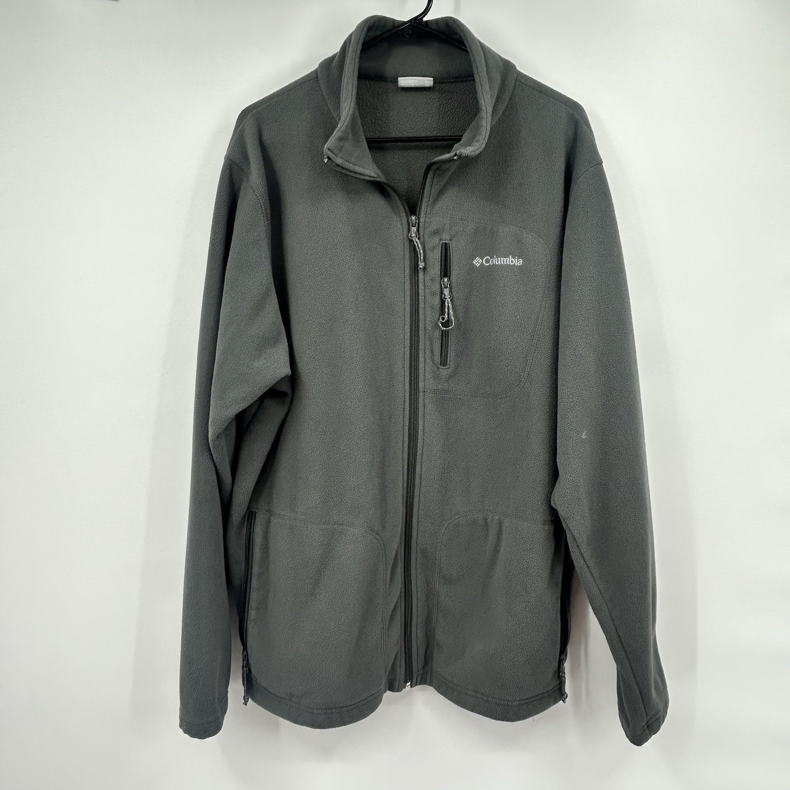 Columbia Fast Trek II Fleece Jacket Men XL Gray Full Zip Outdoor Hiking