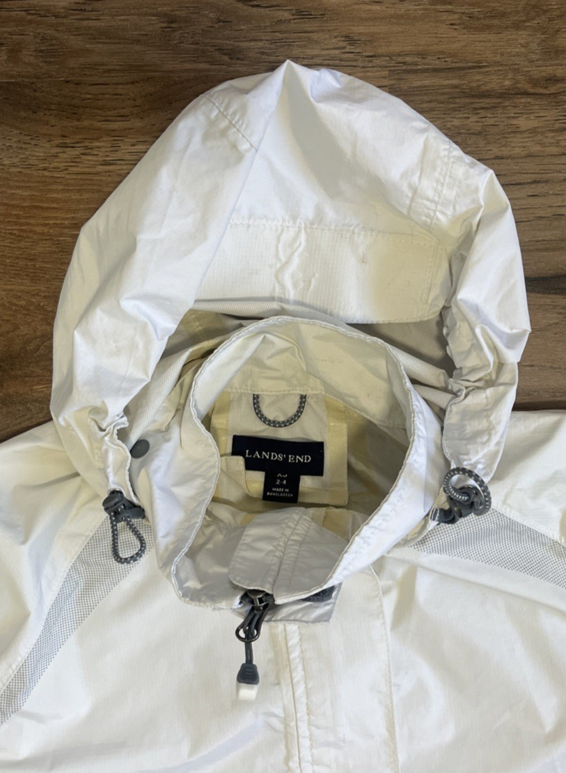 Lands End Lite Hooded Rain Jacket Women’s XS Size 2-4 Waterproof