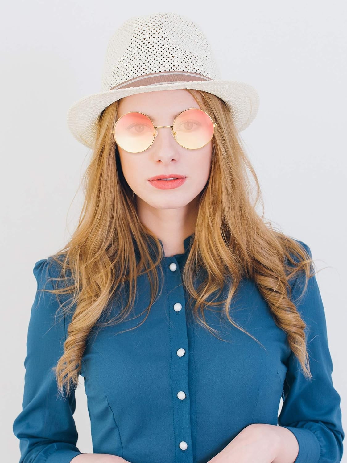 Blulu 12 Pairs 60s 70s Hippie Circle Sunglasses for Women Men Retro Glasses…