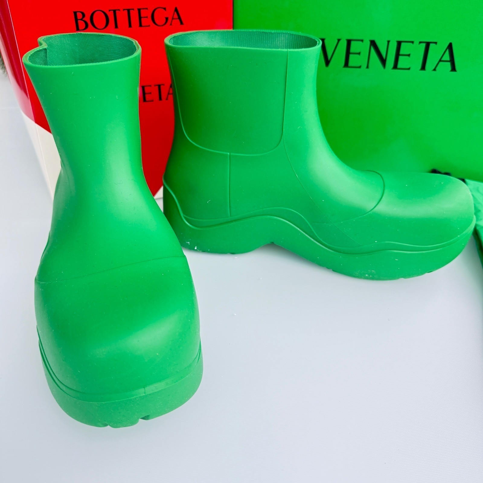 Bottega Veneta 640043 Men’s Green Puddle Ankle Boots, 44