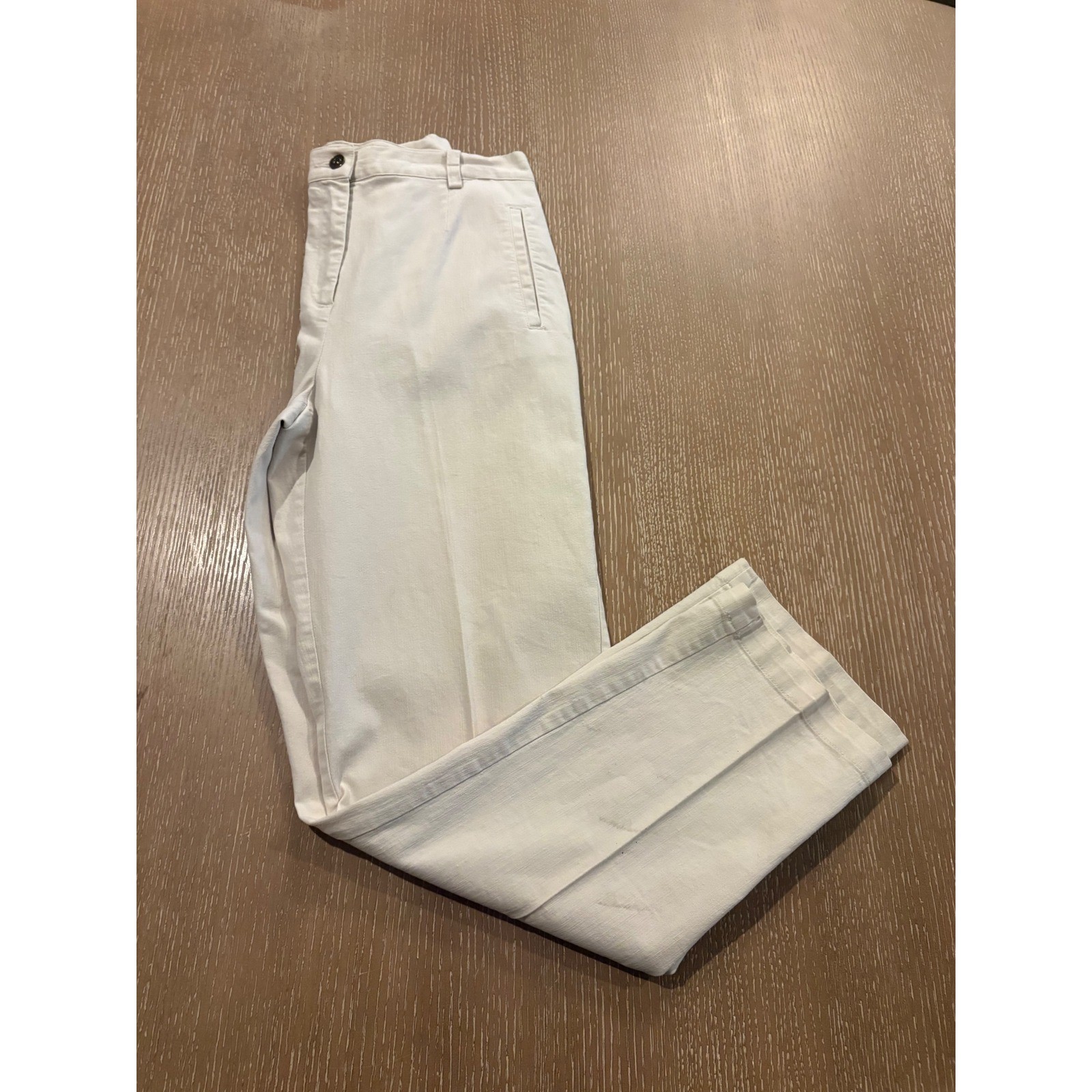 Christopher & Banks Women’s Cream Pants Size 6 Straight Leg Cotton Blend Classic