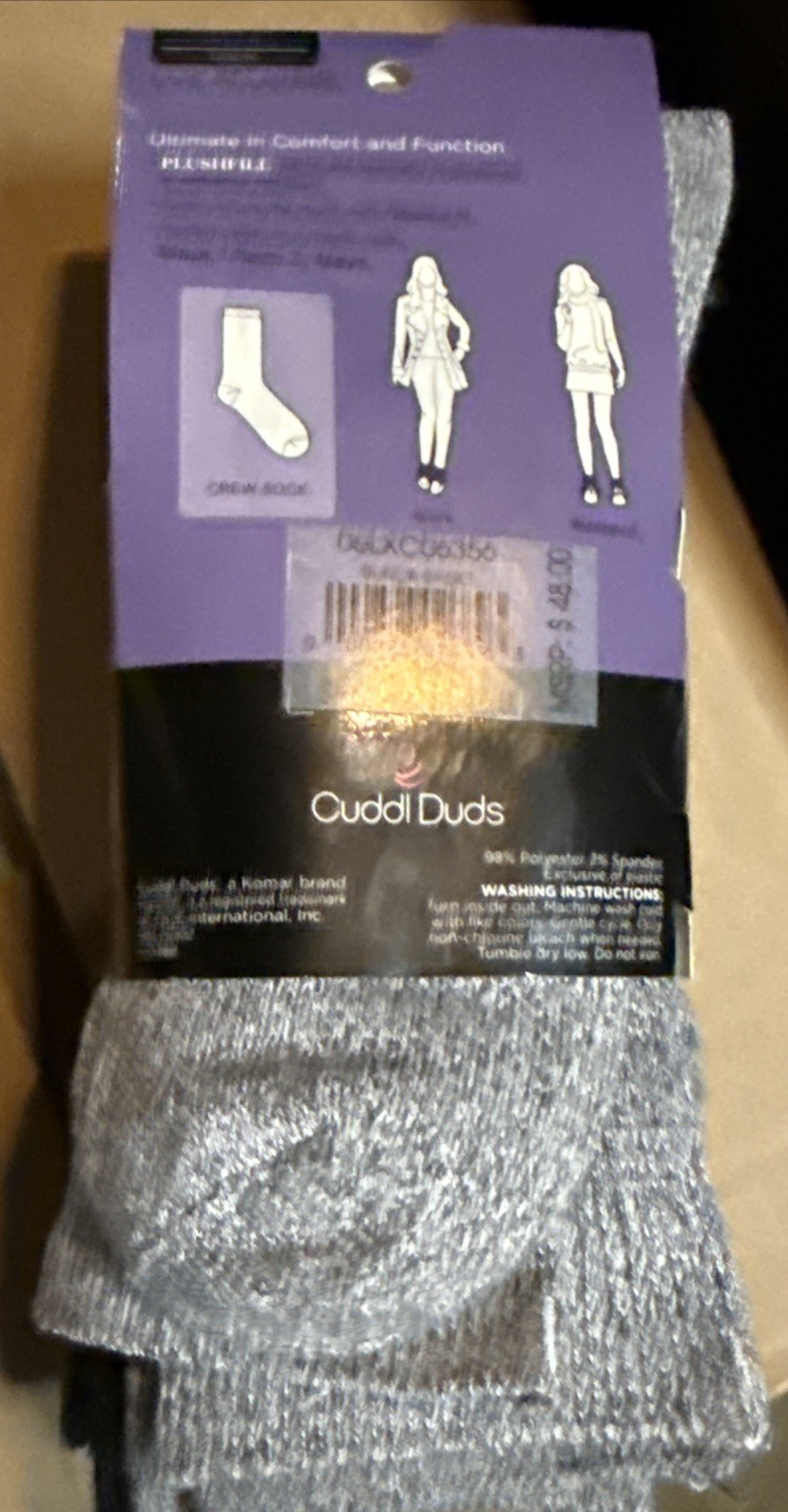 Cuddl Duds Women’ Super Soft Midweight Crew Socks 6 Pair Size 4-10 NEW w/Tags
