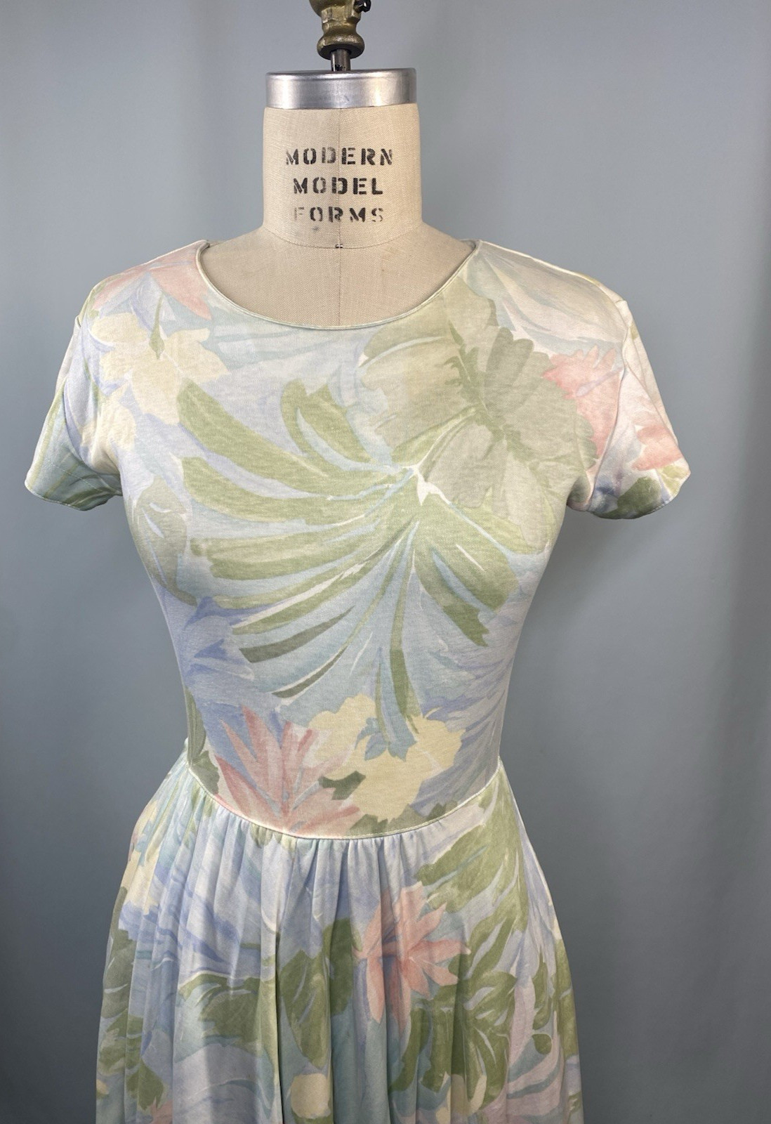 Vintage Dress SIZE SMALL floral long classic 80s 90s CAROL ANDERSON pastel
