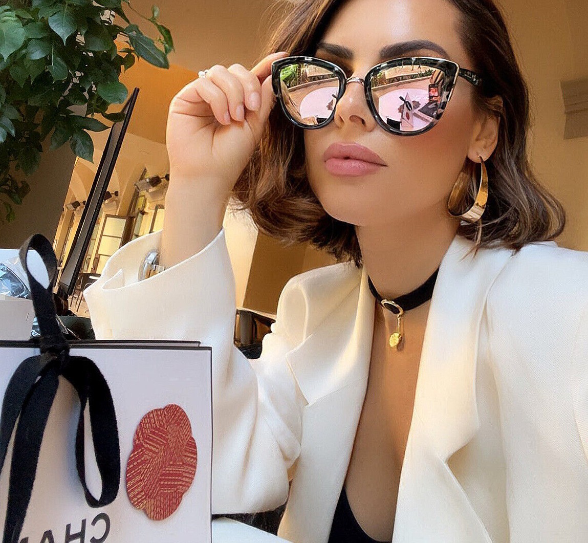 Cat Eye “Ronette” Mirrored Sexy Women’s Sunglasses Metal Frame SEXY GIRL GAFAS @