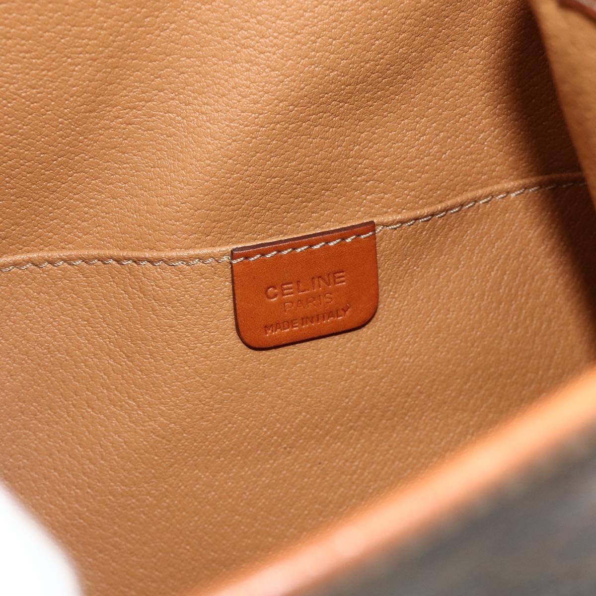CELINE Macadam Canvas Backpack PVC Leather Brown Gold Auth 176902