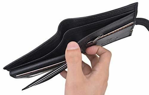 Bifold Men’s Wallet Premium Leather Hipster Credit Card ID Coin Wallet With Snap