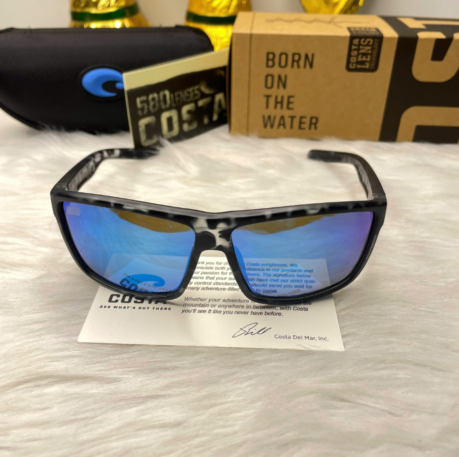 NEW Costa Del Mar Rincon Gray Camo Sunglasses Blue Mirror Polarized HOT TREND