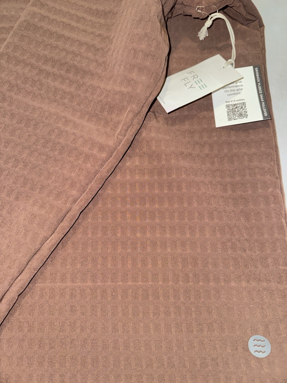Free Fly Mens Gridback Fleece Snap Button Pullover Mustang Brown Jacket Sz L NWT
