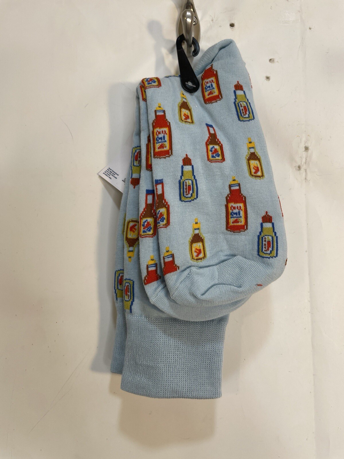 Old Navy Mens One Size Blue Multicolor Hot Sauce Printed Novelty Statement Socks