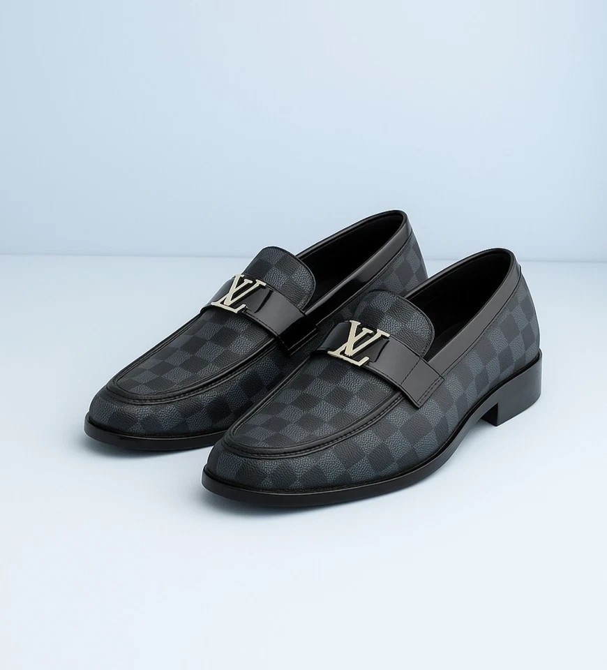 Mens Handmade Black Leather Shoes Slip On Dress Loafer Casual Dress Shoe