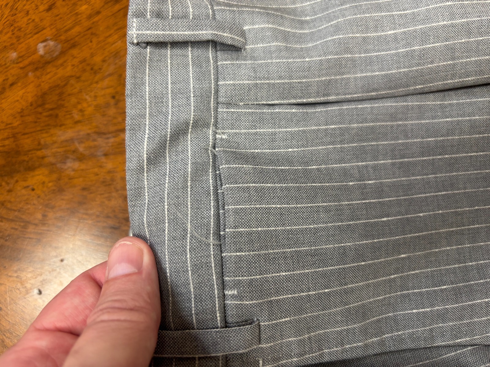 Canali 52L Gray Pinstripe Wool Suit 42L 36×34 Made Italy Bemberg Cupro