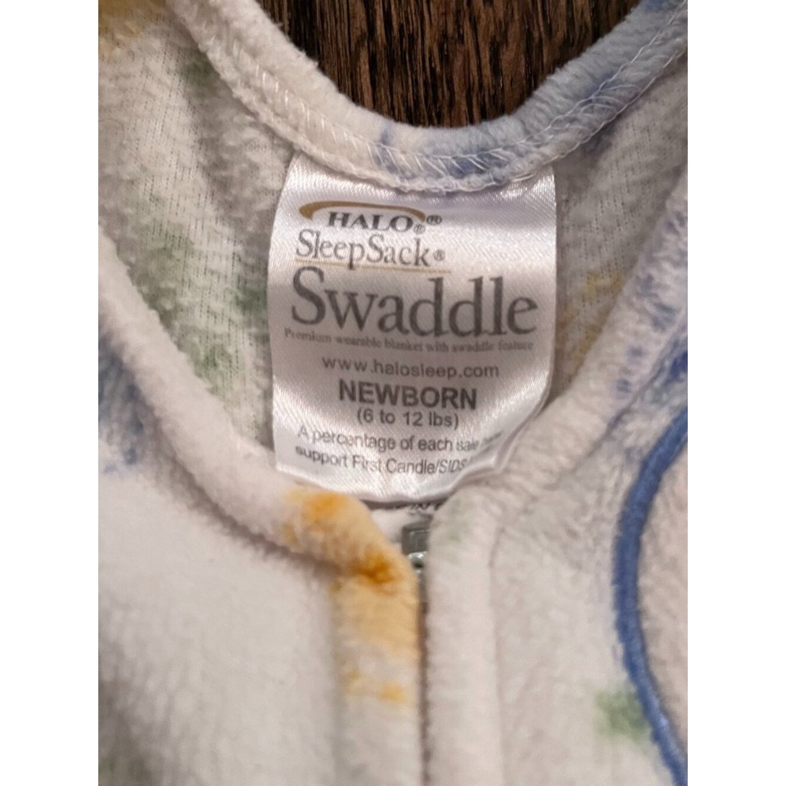 HALO SleepSack Fleece Swaddle Cream Stars Moons Clouds Newborn 0-3M