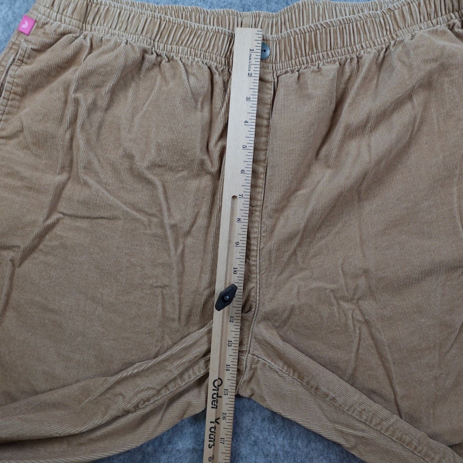 Woman Within Pants Womens 22 Tan Corduroy Elastic Waist Classic Fit Pull On