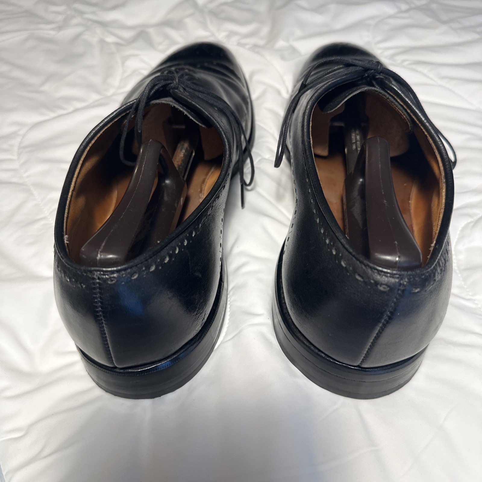 Allen Edmonds Fairfax Black Oxford Shoes 11 EEE Leather Brogue