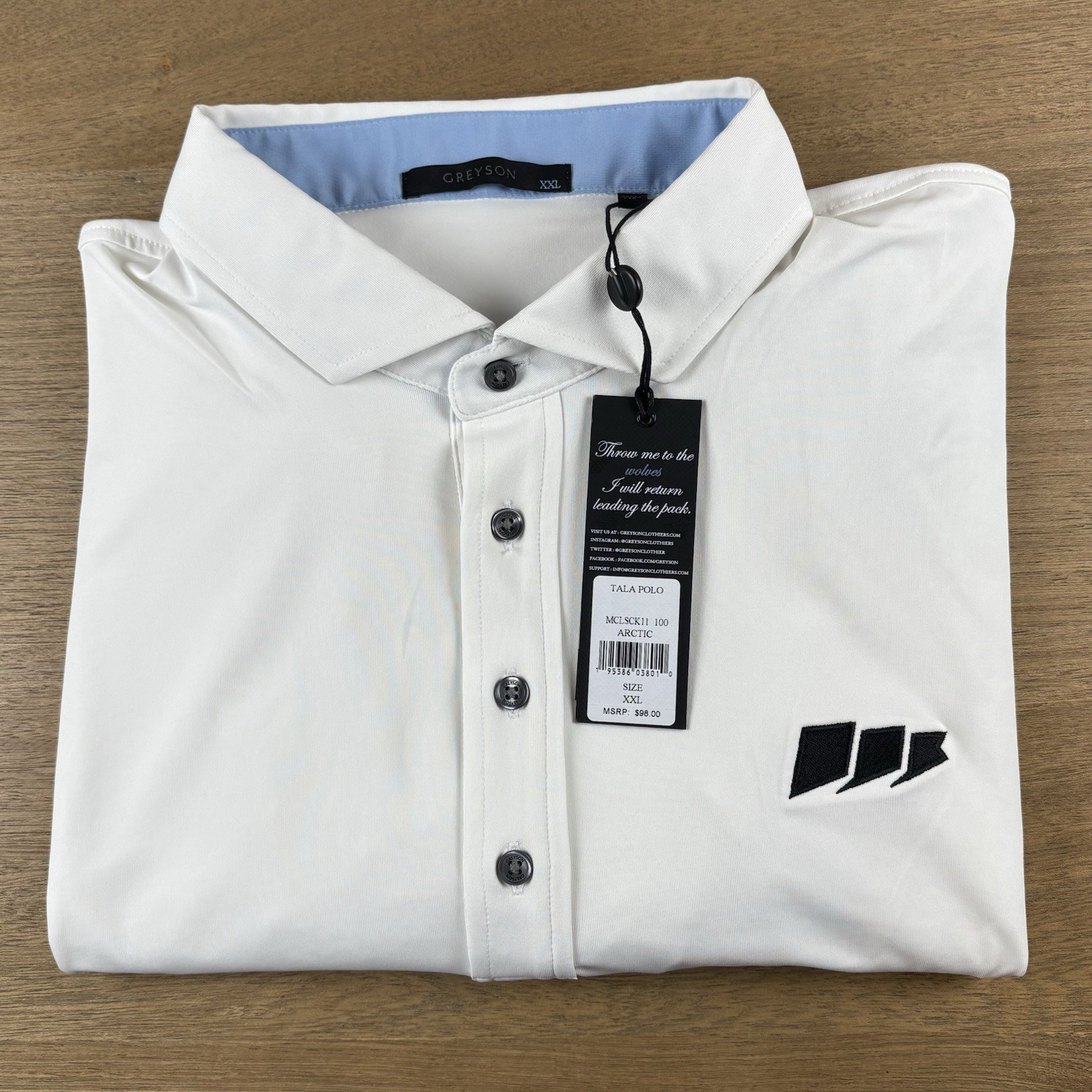 Greyson Tala Performance Short Sleeve Golf Polo Shirt Men’s XXL White $98 NWT