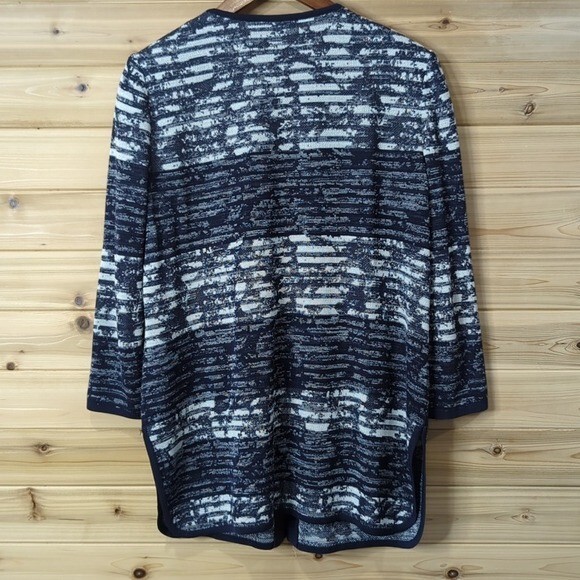 Ming Wang Sweater Womens Medium Blue Cardigan Jacket Classic