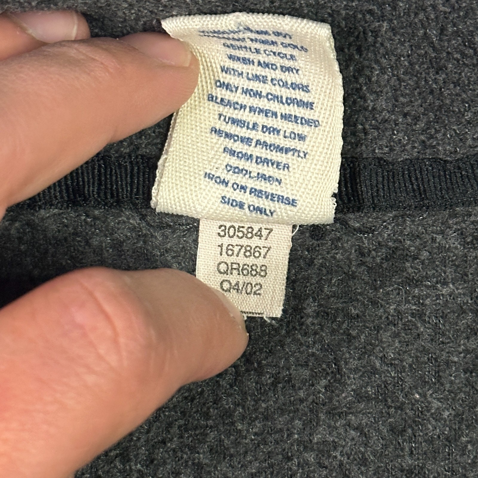 Old Navy y2k 1/4 Zip Fleece Pullover Embroidered Pockets Black Gray Mens M