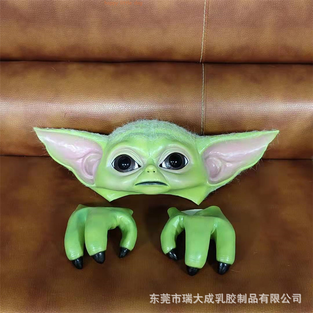 Comic The Mandalorian Baby Yoda Mask Helmet Cosplay Props Latex Halloween Party