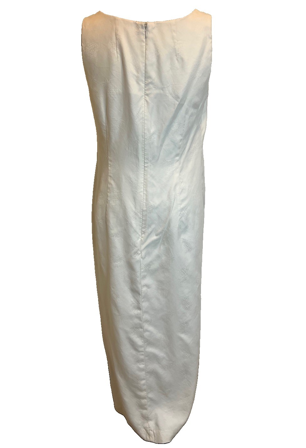 Vintage Hilo Hattie 100% Silk Ivory Maxi Dress 12 Beach Bridal Islandwear