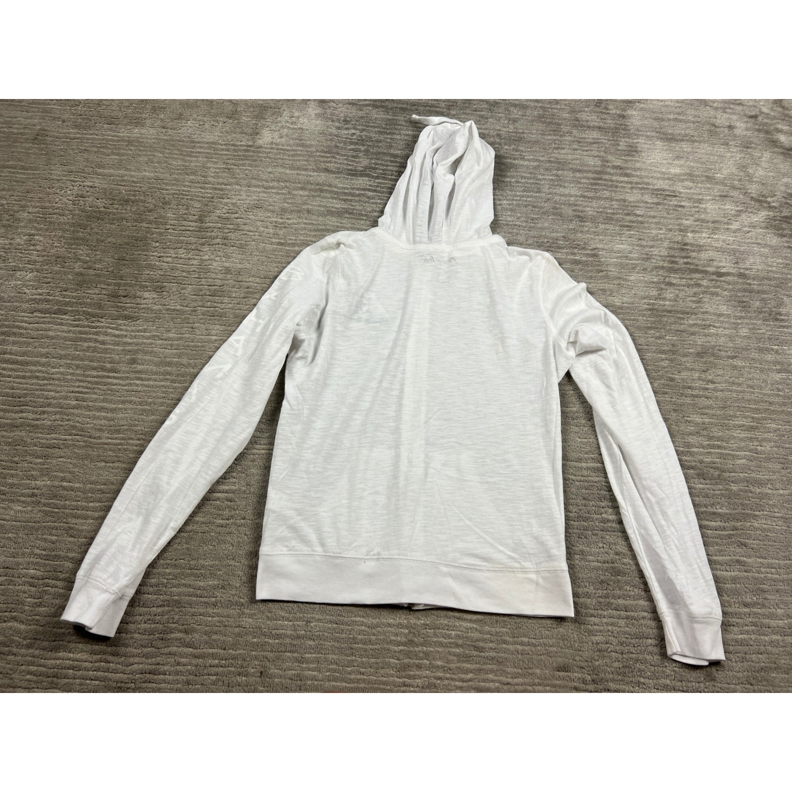 Miami Style Zip Up Hoodie Womens M White Abaco Bahamas Sand Dollar Slub Knit
