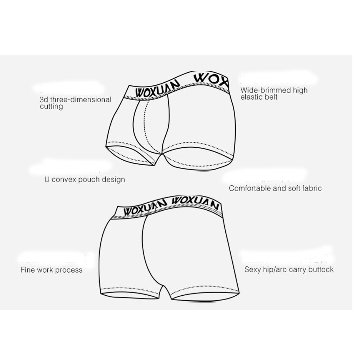 Men’s Sexy Underwear Transparent Underpants Boxers Mesh Shorts Pouch Briefs