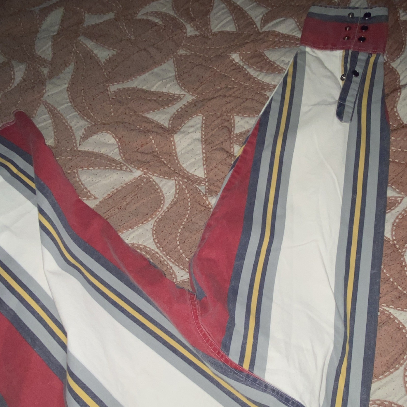 Wrangler X-Long Tails Men’s Striped Multicolor Button-Up Shirt 16 1/2-35