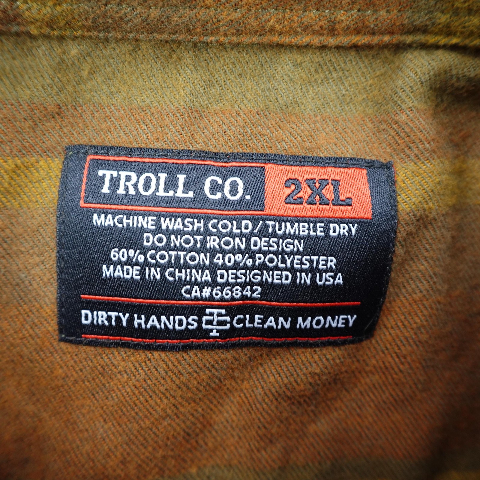 TROLL CO Shirt Mens 2XL XXL Brown Striped Flannel Pearl Snap Up Work Utility