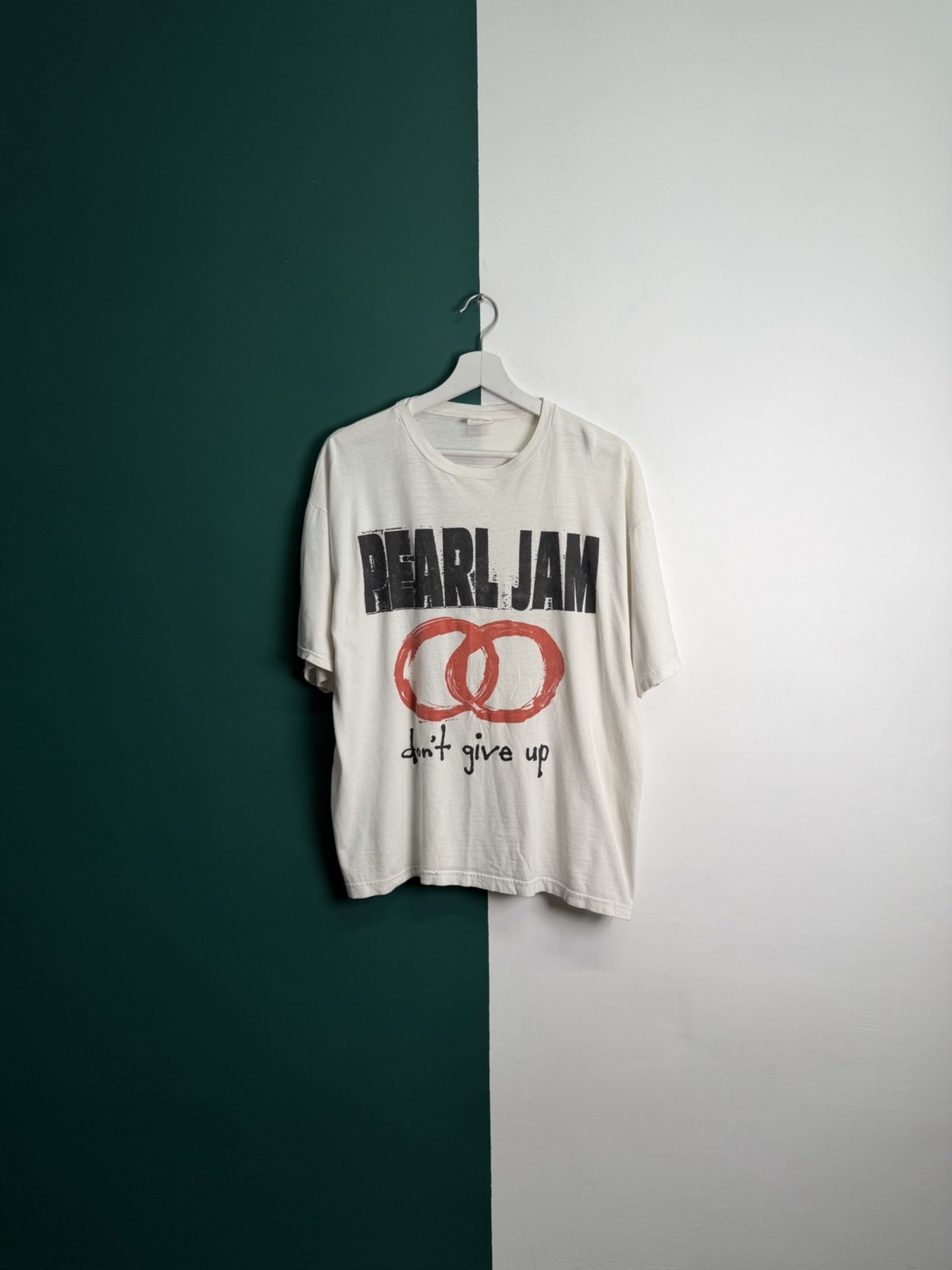 Pearl Jam Don’t Give Up 1992 European Summer Tour White Graphic Band T Shirt XL