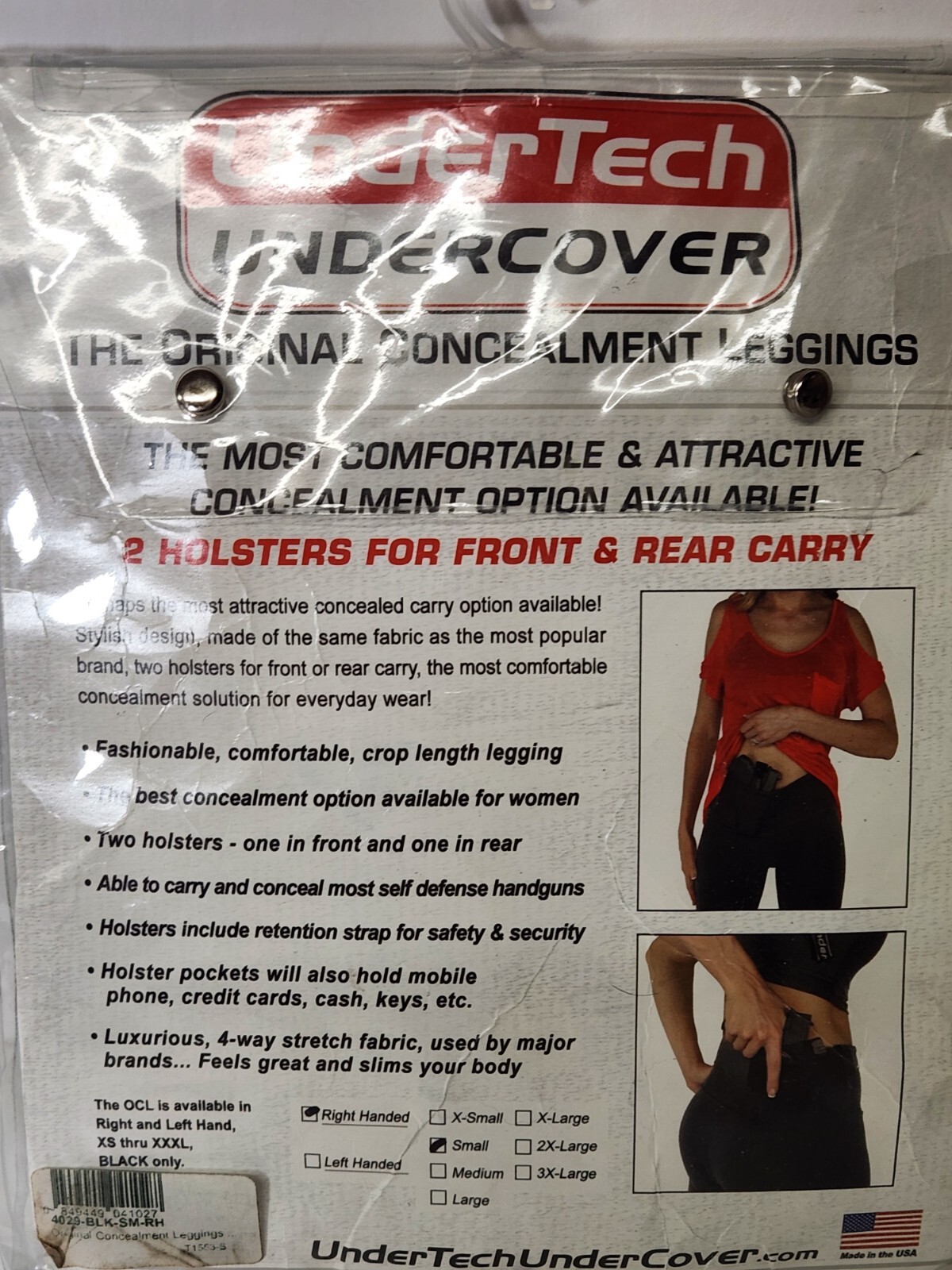UnderTech Undercover Concealment Leggings Women’s Size S Black Made USA