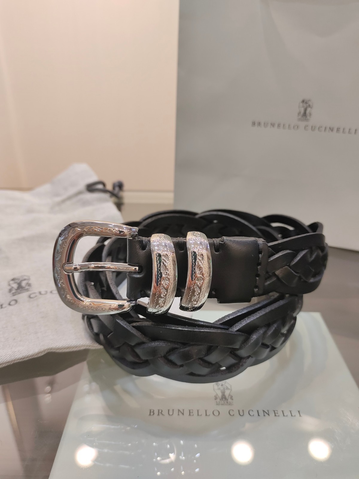 BRUNELLO CUCINELLI Woven Vintage Style Soft Men’s Belt