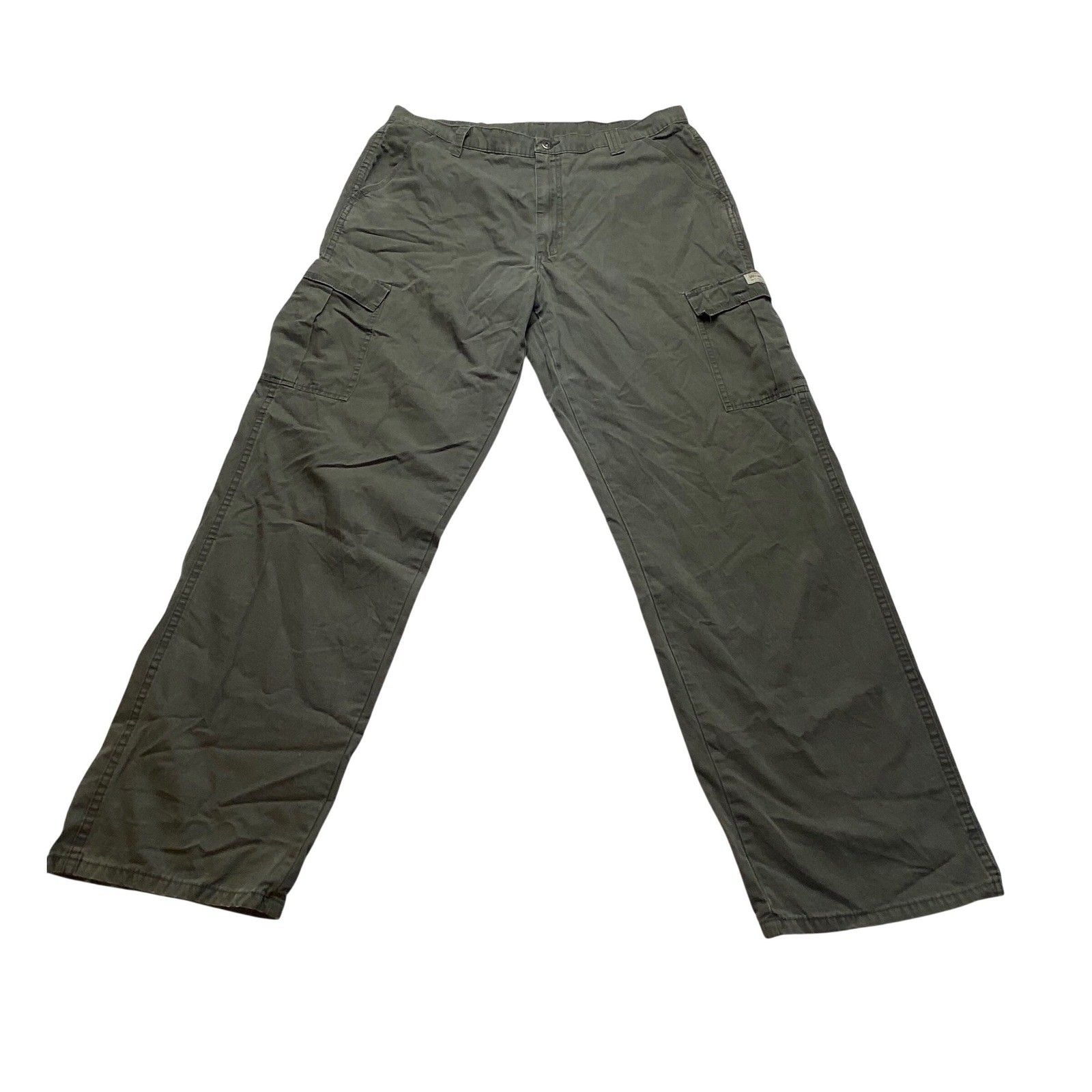 Wrangler Authentic Issue Mens Cargo Pants Olive Green Ripstop 70L3WOD 36×34