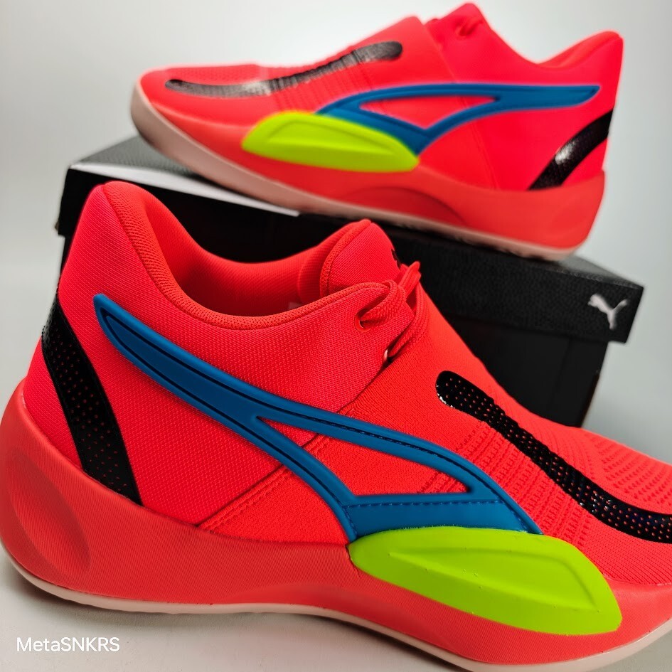 Puma US 16 Men’s Orange Black Blue Yellow Rise Nitro Basketball 377012 04 New