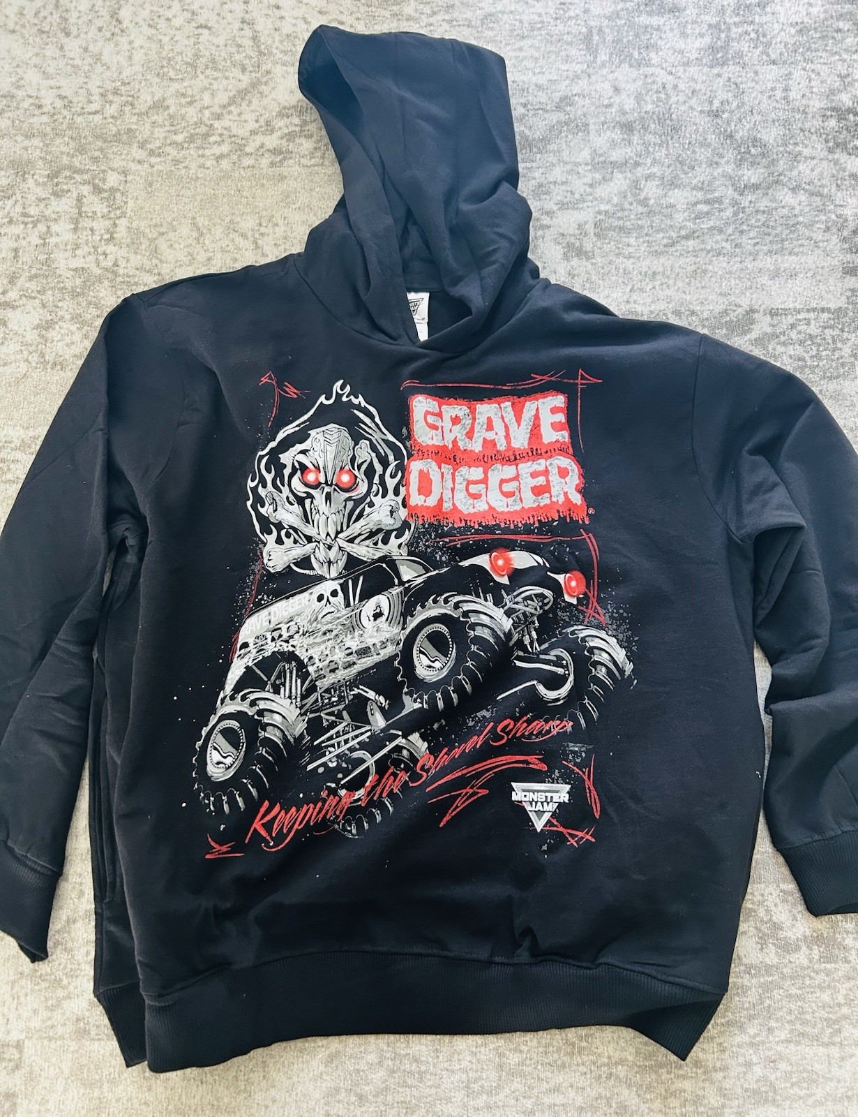 Monster Jam Licensed Grave Digger Pullover Hoodie (Black) All Sizes Available