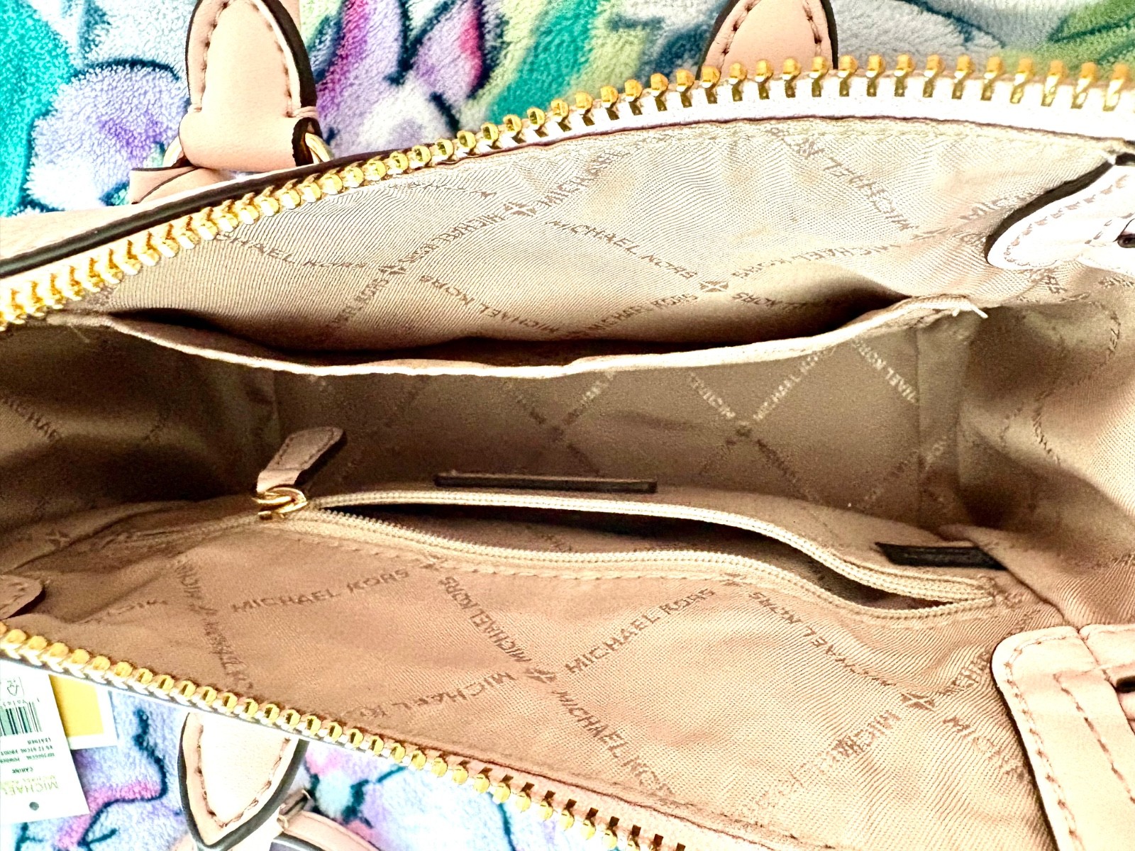 NWT Michael Kors Carine Top Zip Satchel Shoulder Mini Crossbody Bag Powder Blush