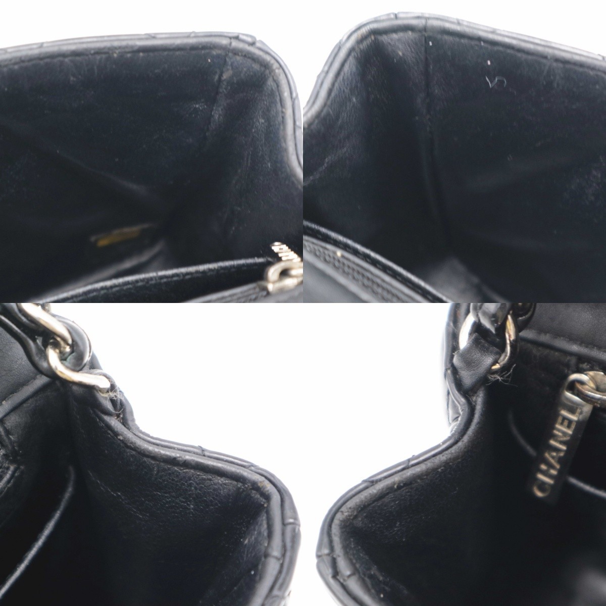 Chanel Black Mini Classic Square Flap Bag Silver Hardware Patent Leather