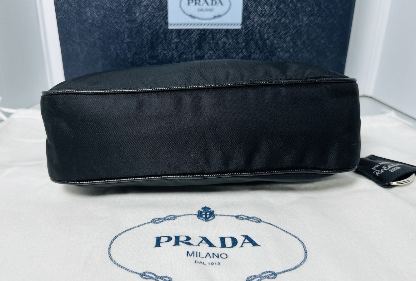 Authentic PRADA RE-Edition 2005 Shoulder Bag Black Nylon