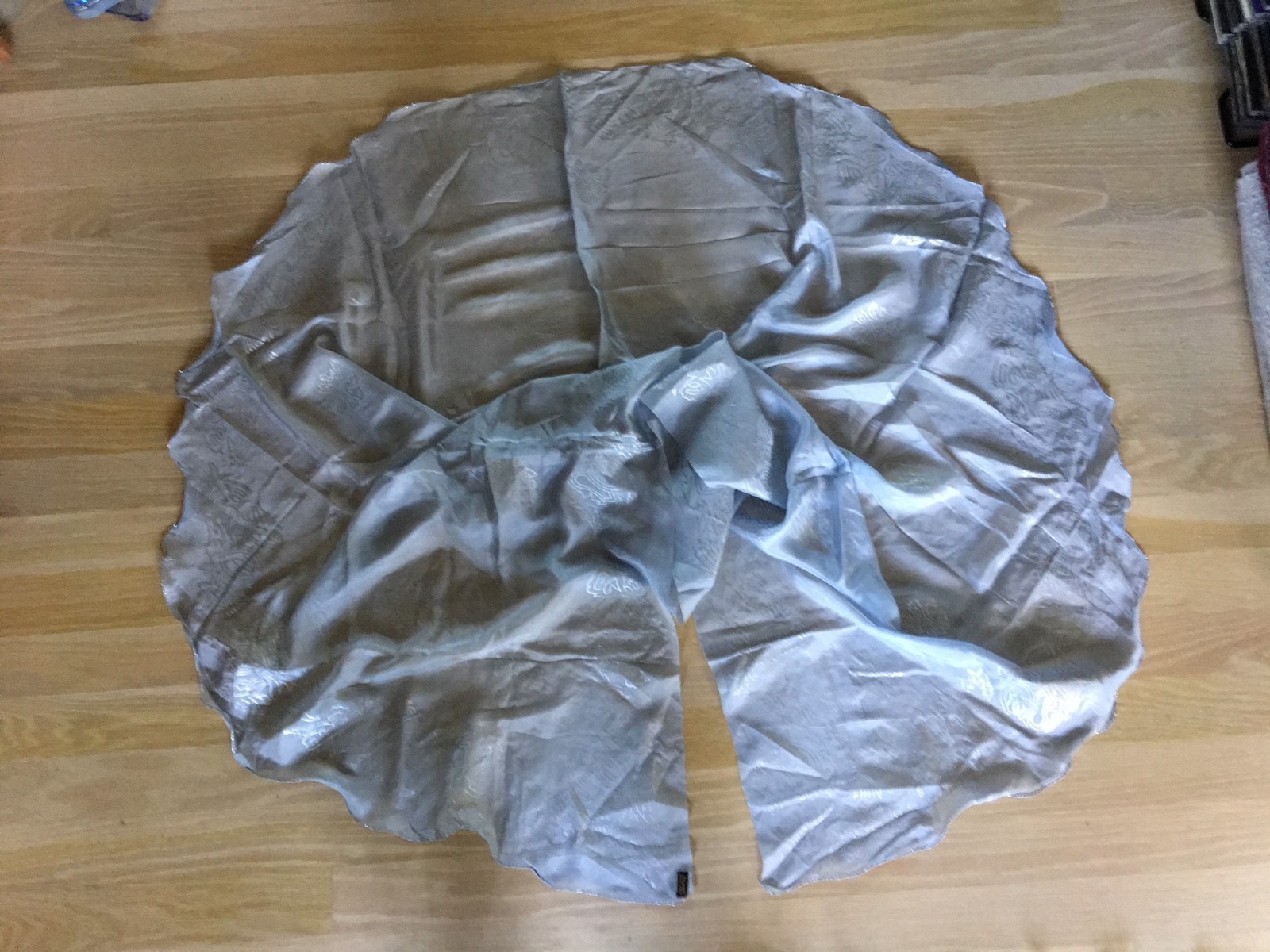 China Silk Half Circle Veils with Block Print Design