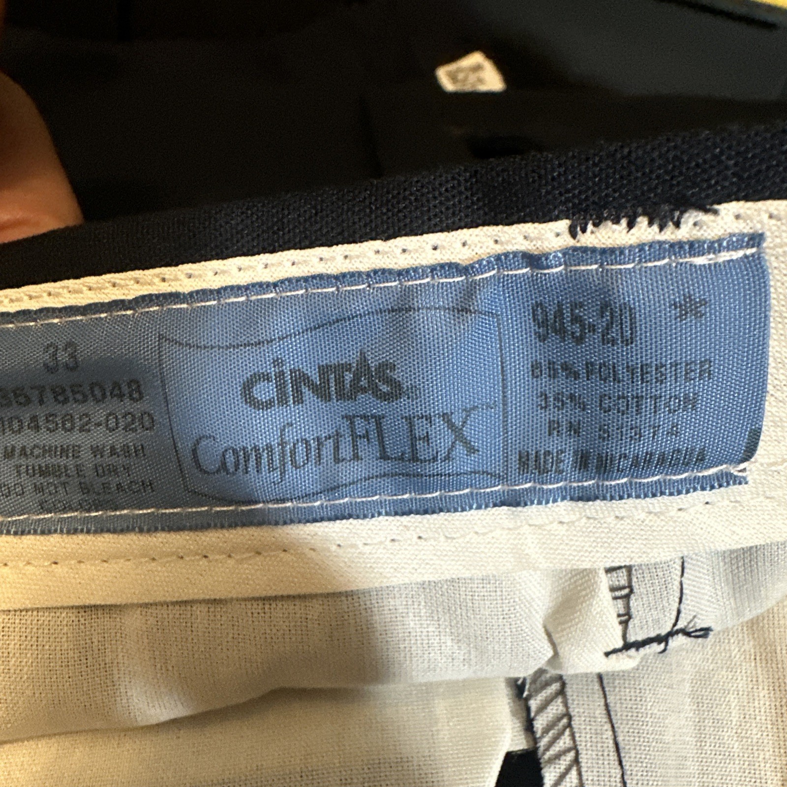 3 Cintas Comfort Flex Navy Blue Work Pants Size 33×32 #945-20 Very Comfortable