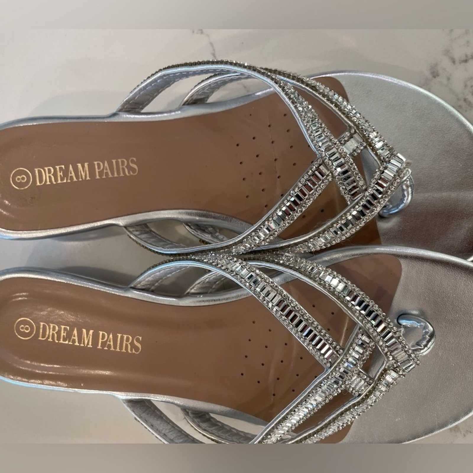 Beautiful Rhinestone Sandals. Perfect for a wedding or special occasion. Size 8