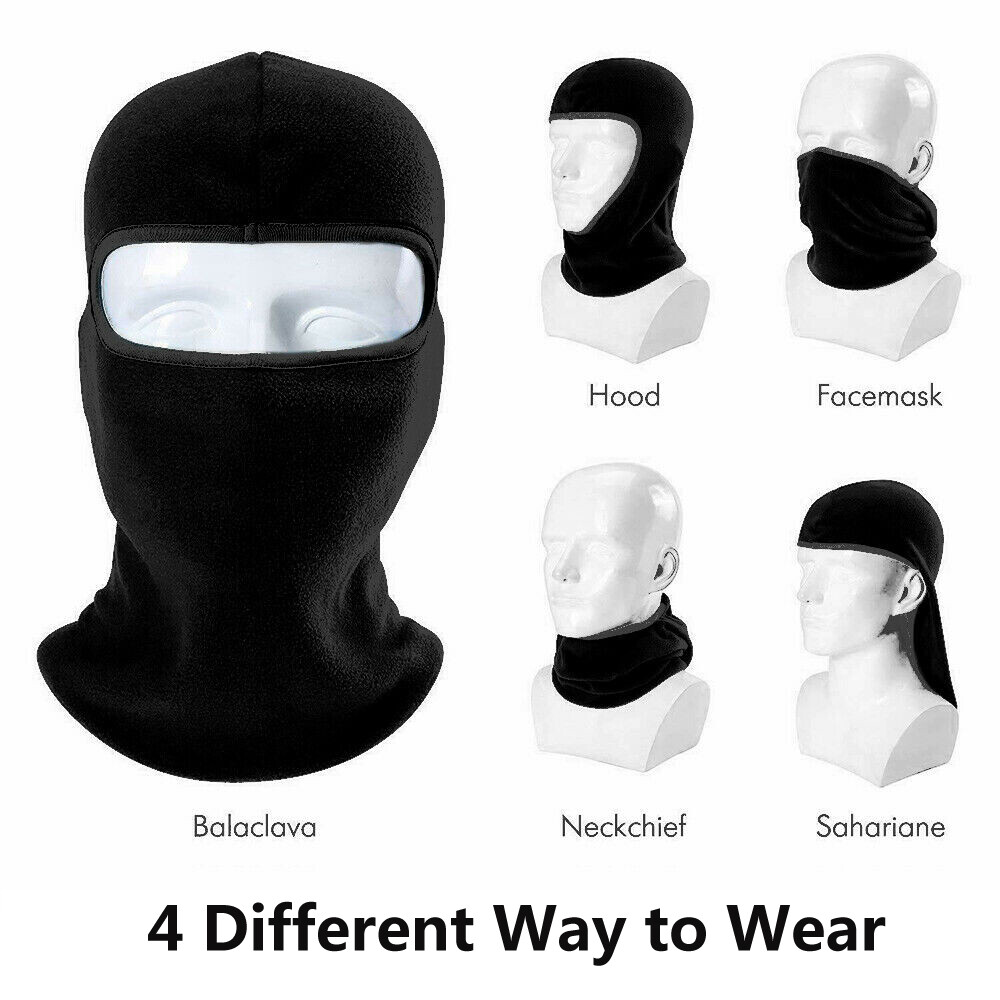 2 Pack Winter Fleece Warm Balaclava Hat Motorcycle Ski Neck Face Mask Hood Cap