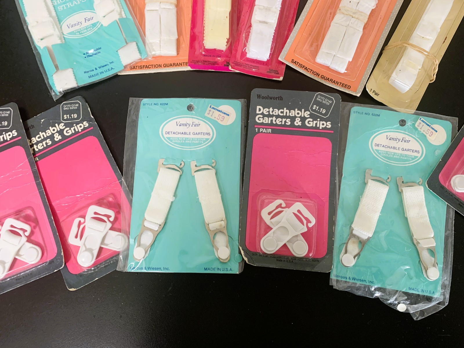 Bra Back Extenders, Shoulder Straps and Detachable Garters with Grips