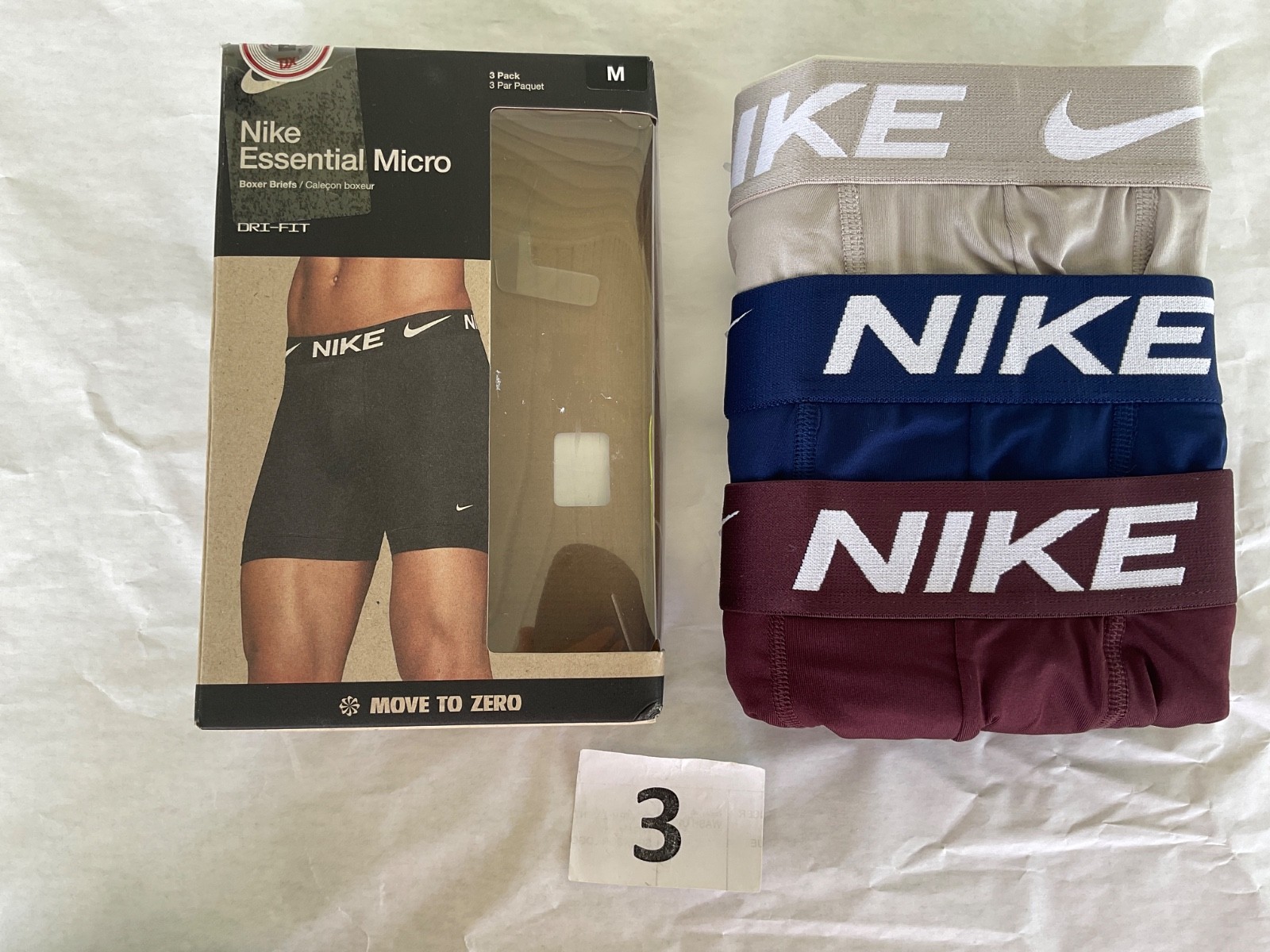Nike Essential Micro 3-Pack Boxer Brief Dri Fit New Orange Blue Gray Pink Black